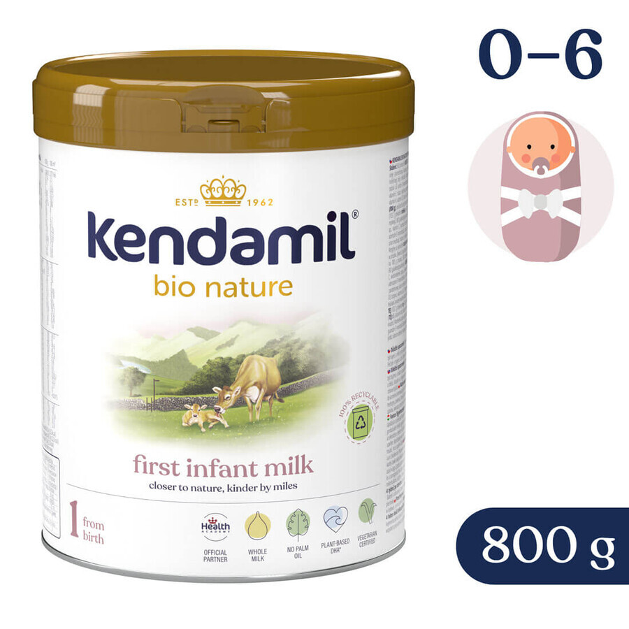 Kendamil Bio Nature 1, leche infantil, desde el nacimiento, 800 g