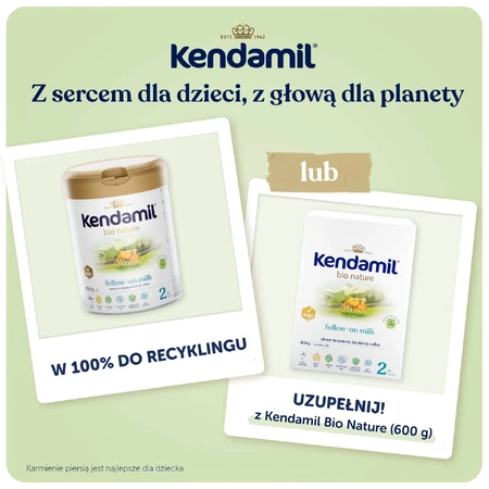 Kendamil Bio Nature 2 HMO+, 800 g - 6 luni și peste, formulă de continuare, Kendal Nutricare