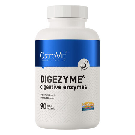 OstroVit Digezyme, enzimas digestivas, 90 comprimidos