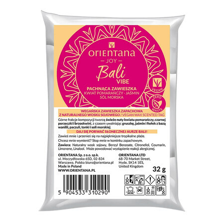 Orientana Joy, veganer Duft-Anhänger, Bali Vibe, 1 Stück