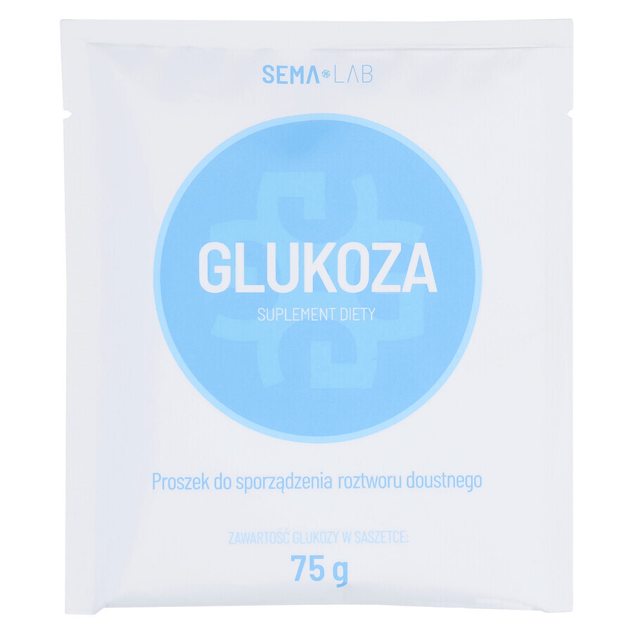 SEMA Lab Glucoză, pulbere pentru soluție orală, 75 g