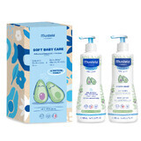 Mustela Soft Baby Care set Cuidado suave, gel de lavado, 500 ml + leche corporal, 500 ml