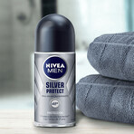 Nivea Men Silver Control Kit, Aftershave Balsam, antibakteriell, 100 ml + Antitranspirant Roll-on, 48h, 50 ml + 3-in-1 Duschgel für Gesicht, Körper und Haare, 250 ml