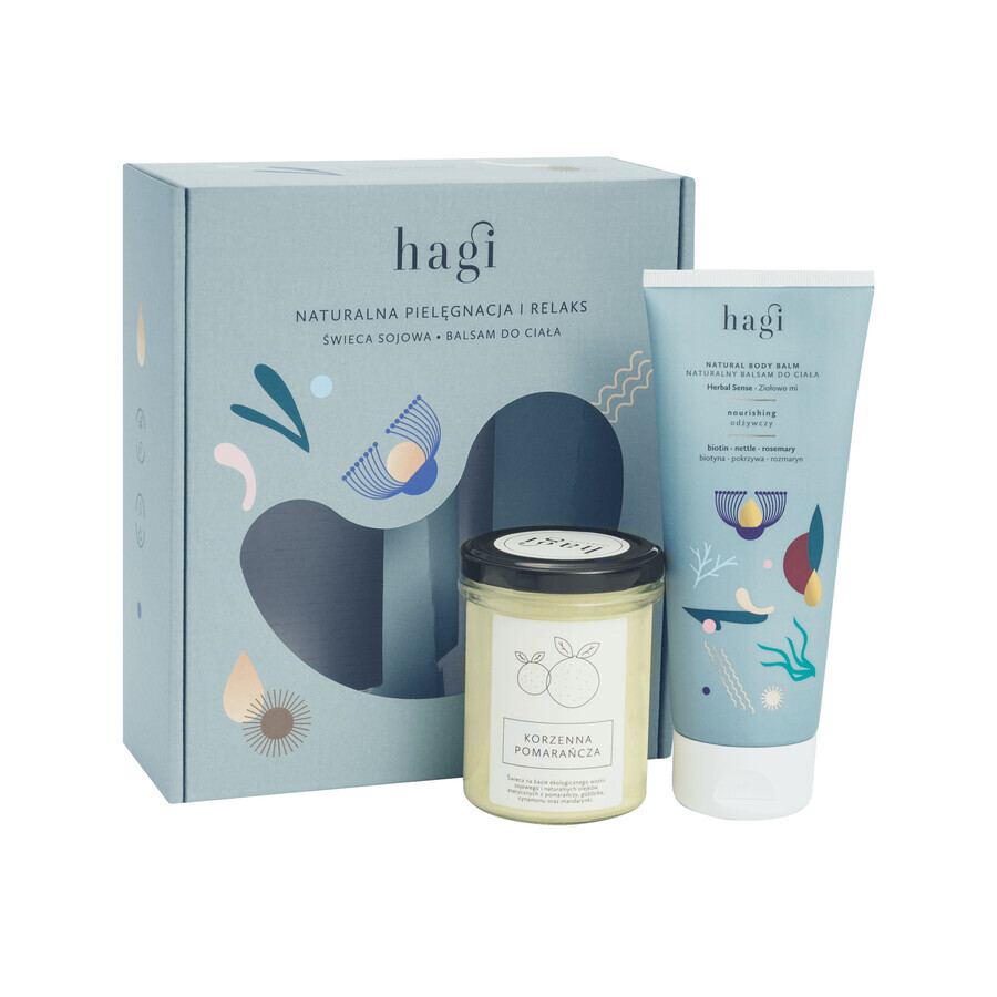 Hagi Herbal Mi set, bodylotion, 200 ml + sojakaars, Pittige Sinaasappel, 215 ml