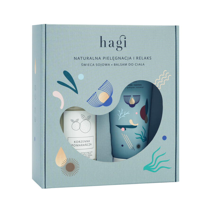 Hagi Herbal Mi set, bodylotion, 200 ml + sojakaars, Pittige Sinaasappel, 215 ml