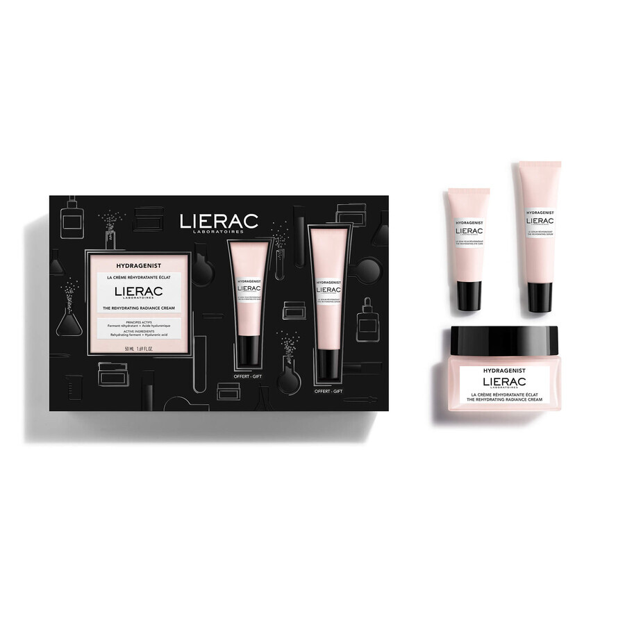 Lierac Hydragenist Set, feuchtigkeitsspendende Illuminationscreme, 50 ml + Serum, 15 ml + Augencreme, 7,5 ml als Geschenk