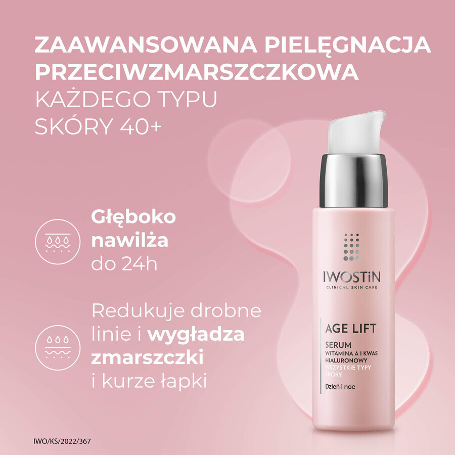 Iwostin Age Lift Set, day cream, normal and combination skin, SPF 15, 50 ml + eye cream, 15 ml + anti-wrinkle serum, 30 ml