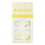 Set Nacomi Peach Sorbet &amp; Lemon, creamy body butter, 100 ml + exfoliating body foam, 200 ml