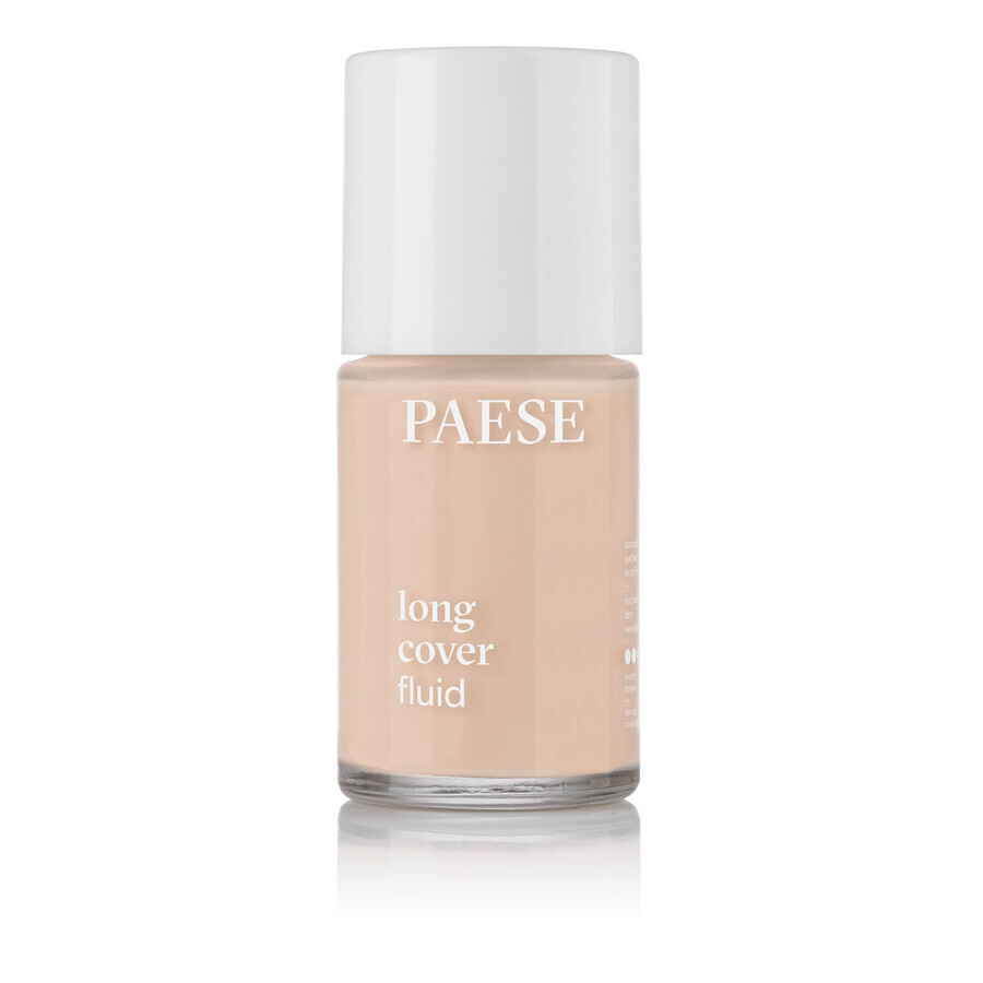 Paese Long Cover Fluid, fond de ten opac, 01 Light Beige, 30 ml