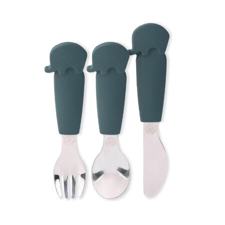 Ecorascals Children's Cutlery Set, Elephant, Dark Grey