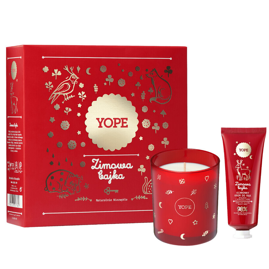 Yope Winter Fairy Tale set, scented candle + protective hand cream, 50 ml