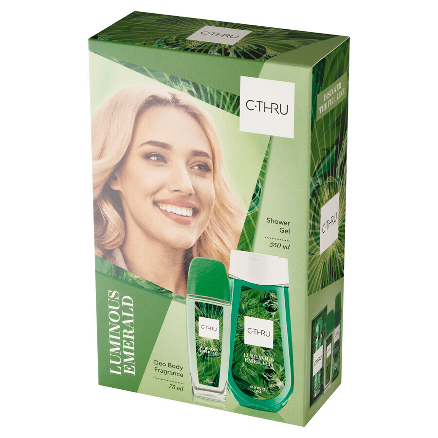 C-THRU Set Luminous Emerald, deodorante, 75 ml + gel doccia, 250 ml