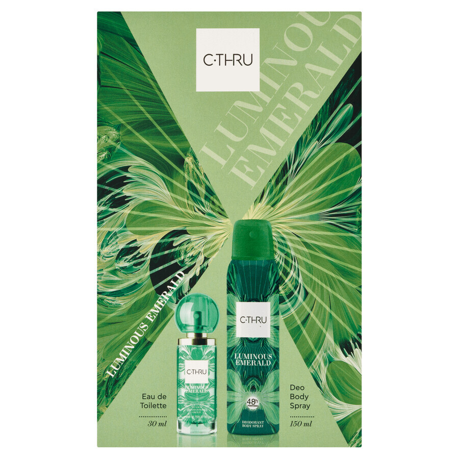 C-THRU Luminous Emerald Set, Eau de Toilette, 30 ml + Deodorant Spray 150 ml