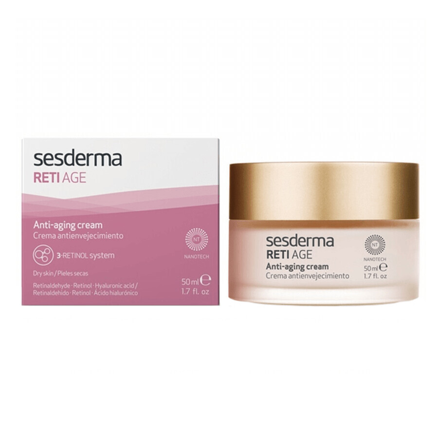 Set Sesderma Reti-Age, cremă de față anti-îmbătrânire, 50 ml + gel-cremă pentru ochi și conturul ochilor, 15 ml