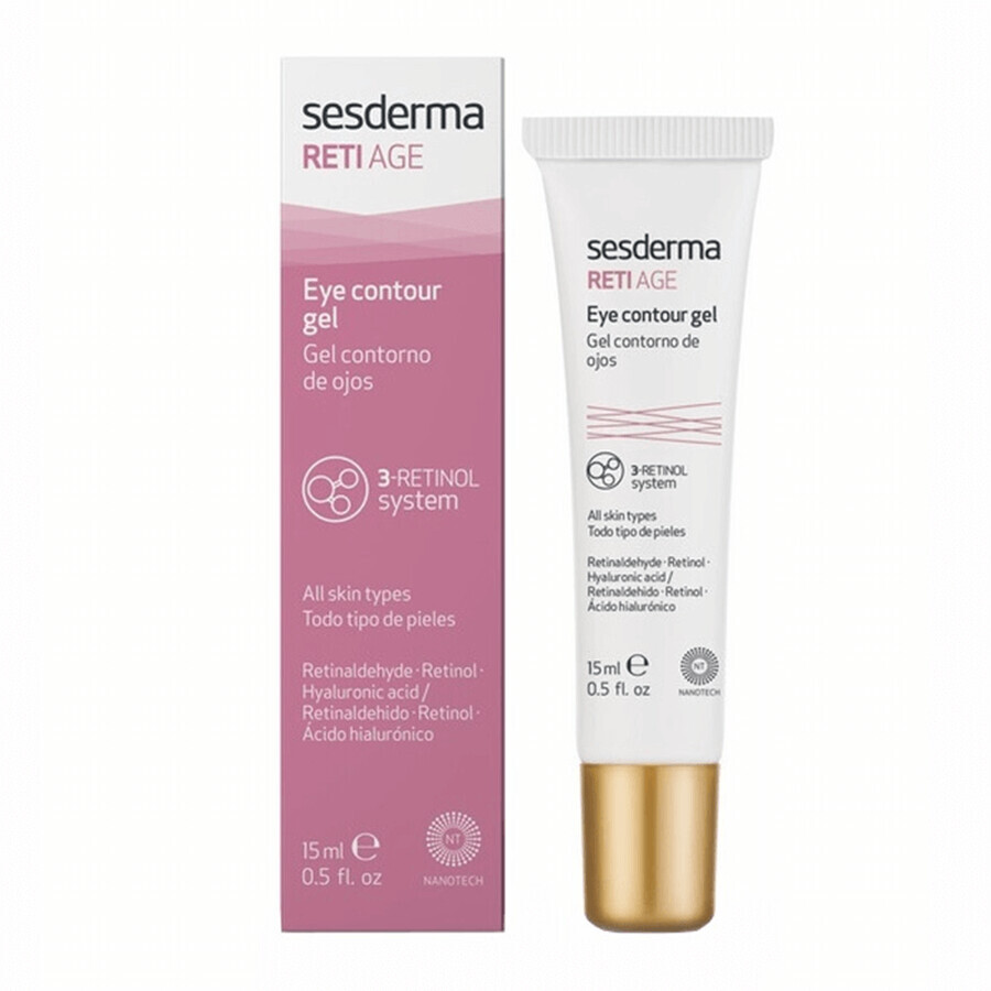 Set Sesderma Reti-Age, cremă de față anti-îmbătrânire, 50 ml + gel-cremă pentru ochi și conturul ochilor, 15 ml