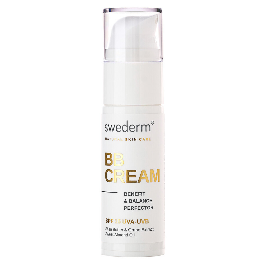 Swederm BB Cream, cremă BB naturală, SPF 15, 30 ml