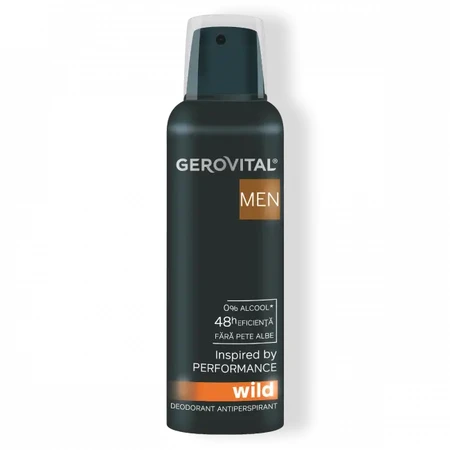 Antitranspirant Deodorant Wild Gerovital Men, 150 ml, Farmec