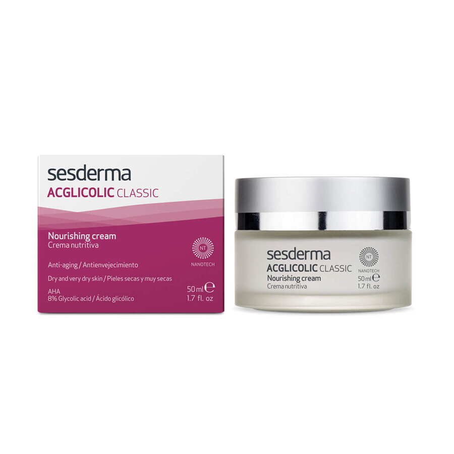 Sesderma Acglicolic Classic Set, Gesichtscreme, SPF 15, 50 ml + Factor G Renew, Verjüngungsserum, 30 ml