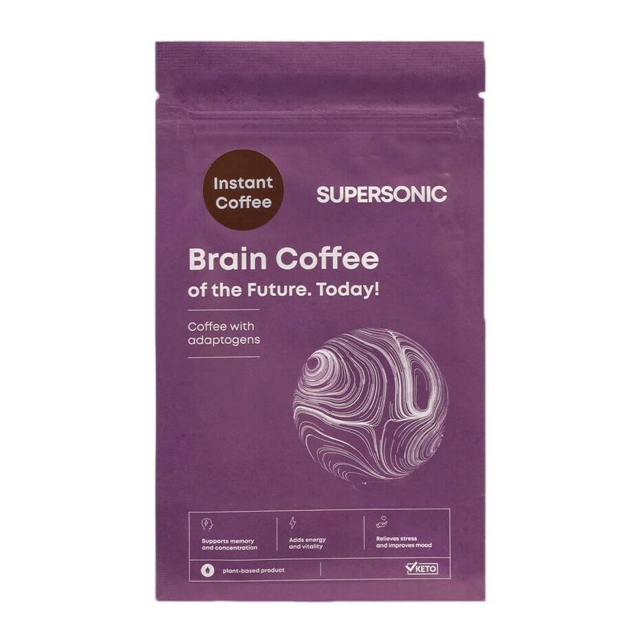 Supersonic Brain Coffee, funktioneller Kaffee mit Adaptogenen instant, 180 g