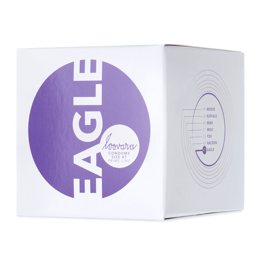 Loovara Eagle, classic condoms, 47 mm, 12 pieces