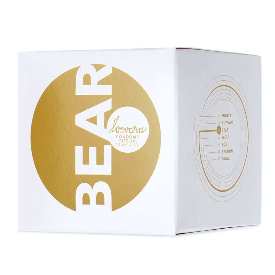 Loovara Bear, classic condoms, 60 mm, 12 pieces