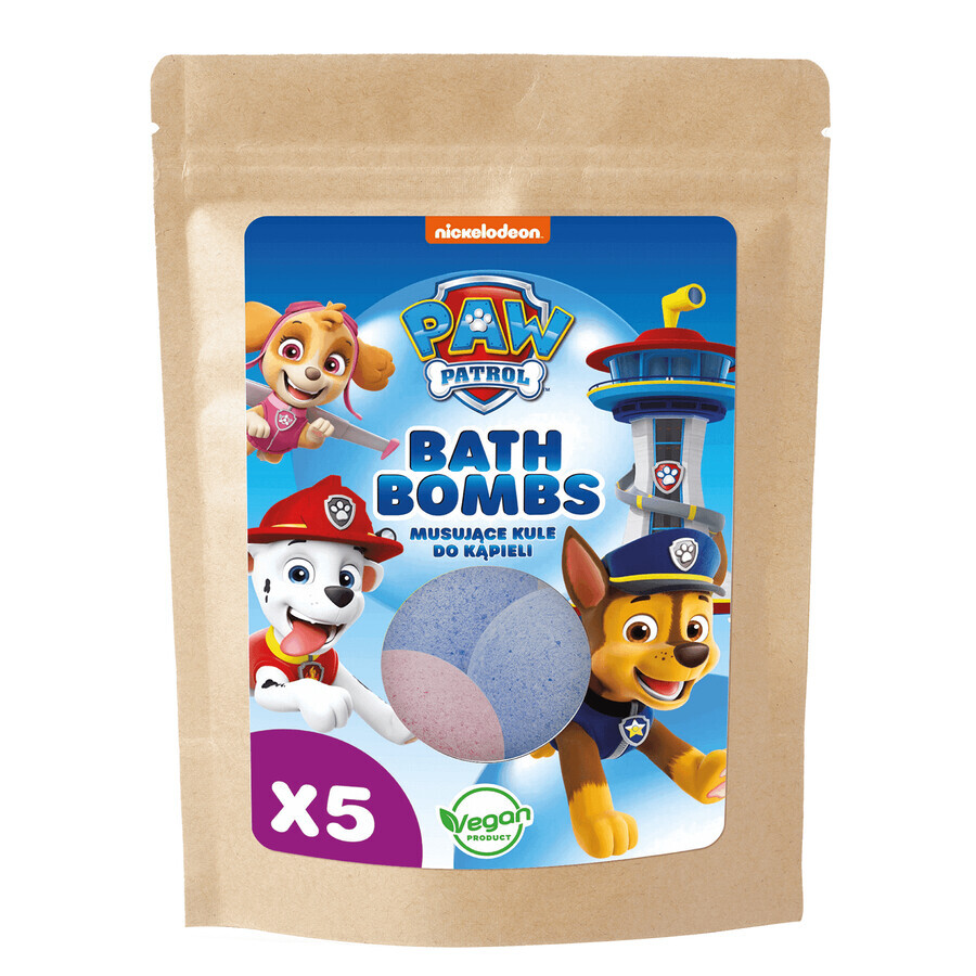 Paw Patrol, prickelnde Badekugeln, Brombeere, Himbeere, 5 x 50 g