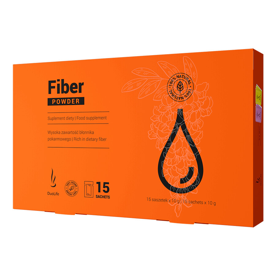 Duolife Fiber Powder, 10 g x 15 pliculețe