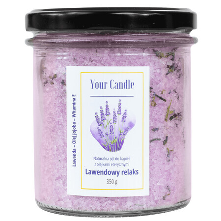Your Candle, natürliches Badesalz mit ätherischen Ölen, Lavendel-Entspannung, 350 g