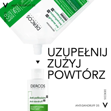 Rezervă eco șampon anti-mătreață pentru păr normal-gras Dercos, 500 ml, Vichy  