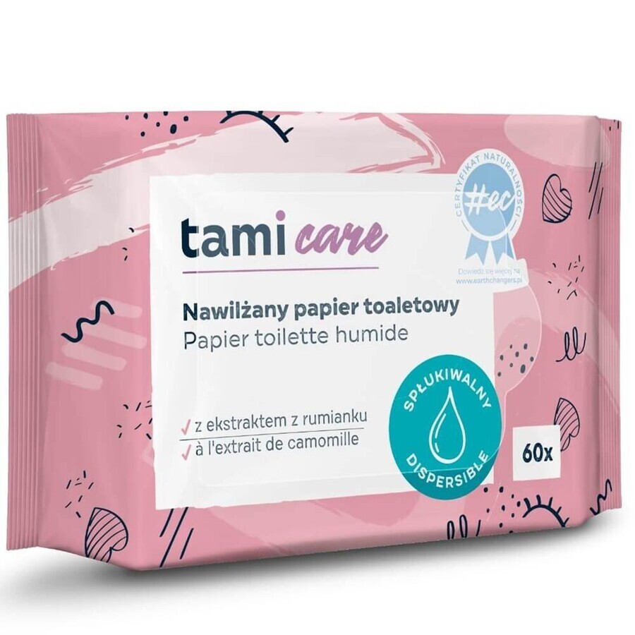 Tami Care, feuchtes Toilettenpapier mit Kamillenextrakt, 60 Stück