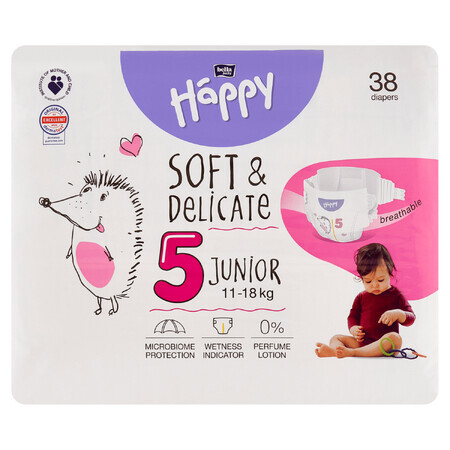 Bella Baby Happy, pañales, talla 5 Junior, 11-18 kg, 38 piezas