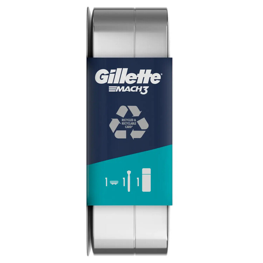 Gillette Mach 3 Set, rasoir, 1 pièce + gel de rasage, 75 ml