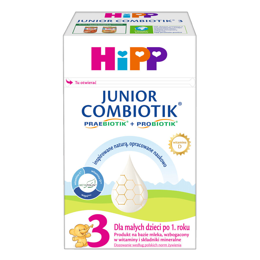 HiPP 3 Junior Combiotik, product op basis van melk, na 1 jaar, 550 g