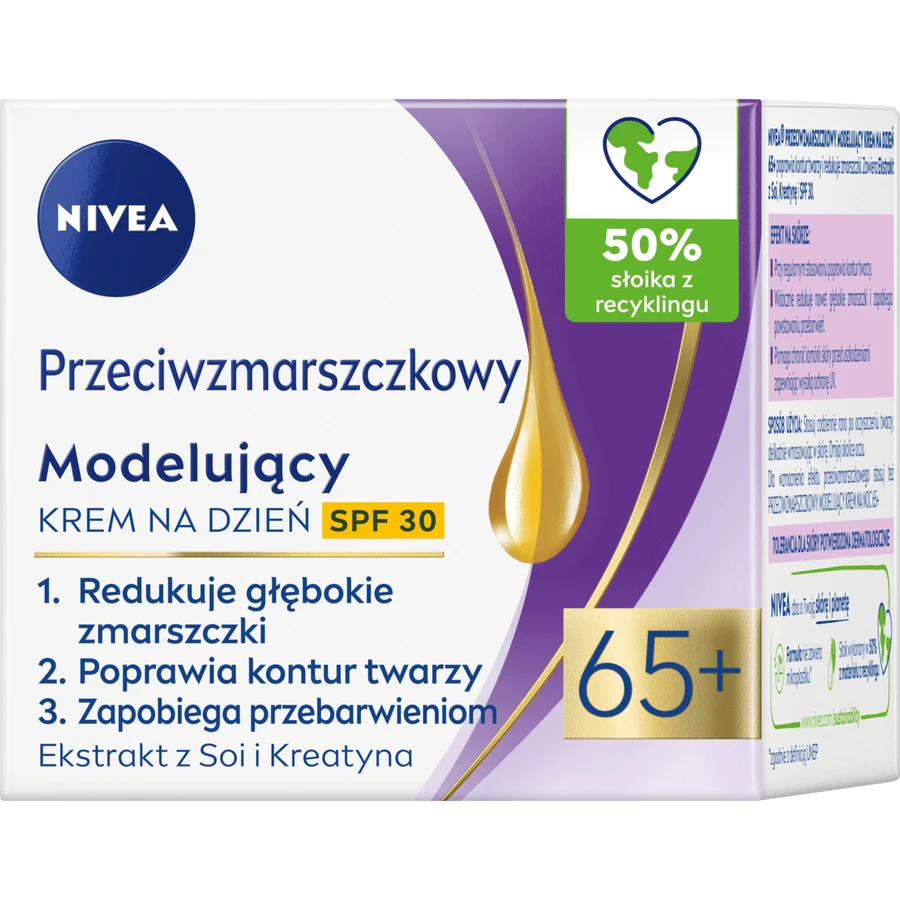 Nivea, crème anti-rides modelante 65+, jour, SPF 30, 50 ml