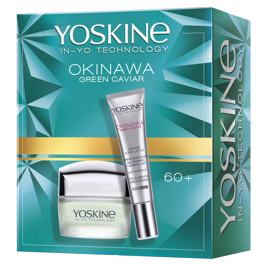 Yoskine Okinawa Green Caviar 60+ set, crema giorno e notte, 50 ml + crema occhi, palpebre e labbra, 15 ml