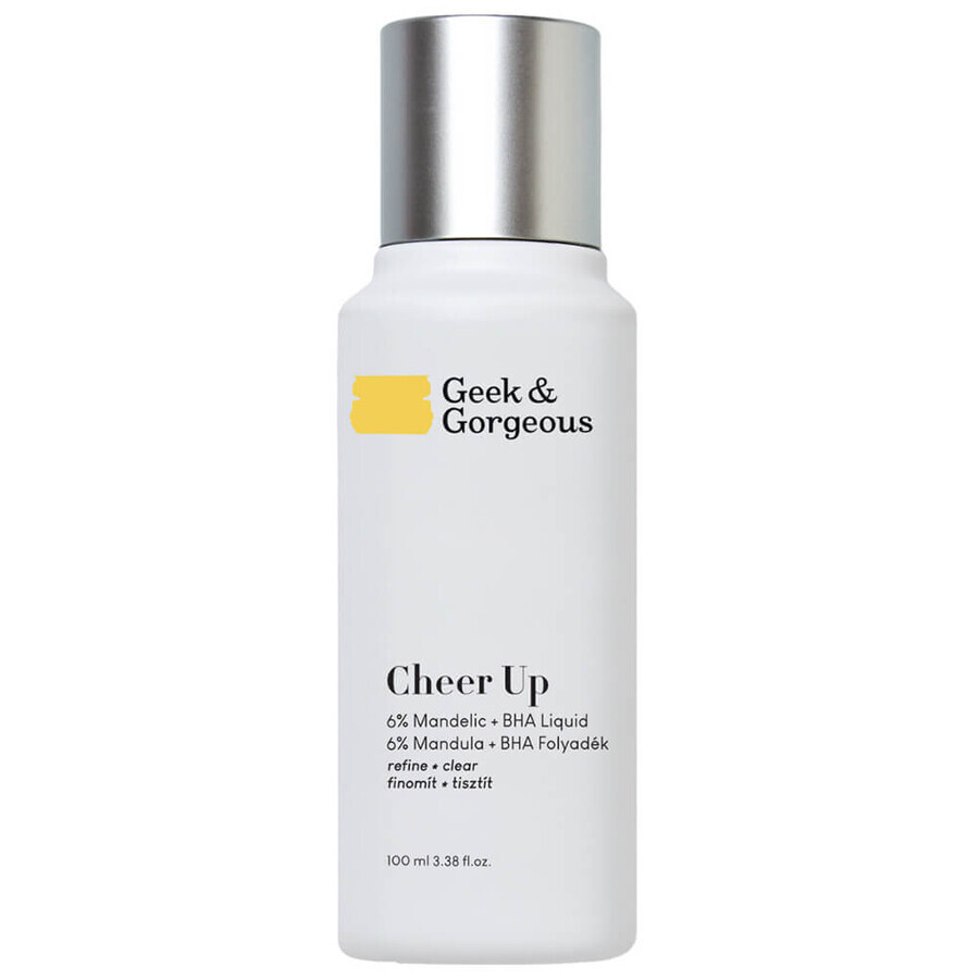 Geek &amp; Gorgeous Cheer Up, exfoliant de putere medie cu 6% acid mandelic + BHA, 100 ml