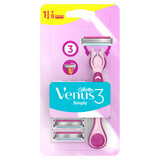 Gillette Simply Venus 3, Rasiergriff, 1 Stück + Klingen, 8 Stück