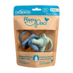 Dr Brown's Happy Paci, tettarella per biberon a forma di calmante, in silicone, blu/verde, 0-6 mesi, 2 pezzi