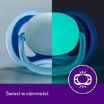 Avent Ultra Air Nighttime Pacifier, Silicone, Symmetrical, Glow in the Dark, Boy, SCF376/13, 6-18 Months, 2 Pieces