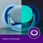 Avent Ultra Air Nighttime Pacifier, Silicone, Symmetrical, Glow in the Dark, Girl, SCF376/14, 6-18 Months, 2 Pieces