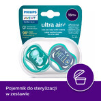 Avent Ultra Air, pacifier, silicone, symmetrical, boy, SCF349/18, from 18 months, 2 pieces