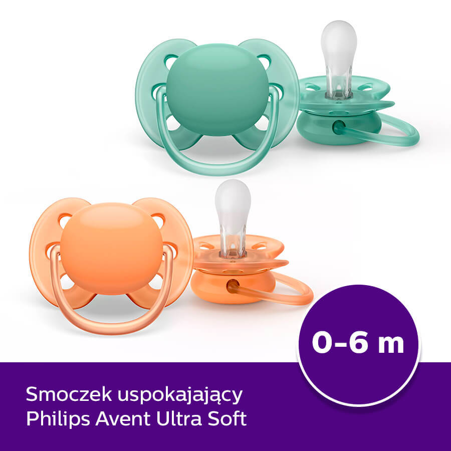 Avent Ultra Soft, Schnuller, Silikon, symmetrisch, neutral, SCF091/03, 0-6 Monate, 2 Stück