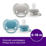 Avent Ultra Soft, pacifier, silicone, symmetrical, boy, SCF091/17, 6-18 months, 2 pieces