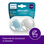 Avent Ultra Soft, pacifier, silicone, symmetrical, boy, SCF091/17, 6-18 months, 2 pieces