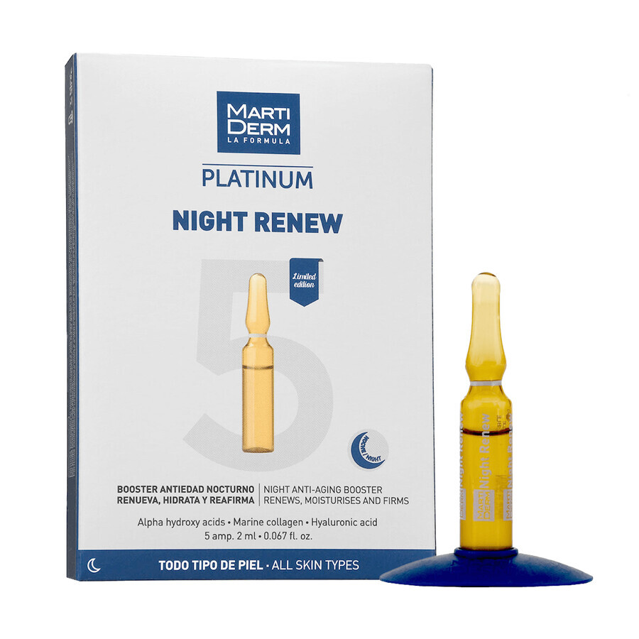 Set mit gratis MartiDerm Shots Collagen Lift, Gesichtsserum, 20 ml + Platinum Night Renew, Nacht-Booster, 2 ml x 5 Ampullen