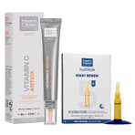 Set mit kostenlosen MartiDerm Shots Vitamin C Antiox, Gesichtsserum, 20 ml + Platinum Night Renew, Nacht-Booster, 2 ml x 5 Ampullen