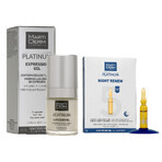 Set mit kostenlosem MartiDerm Platinum Expression, Gel für Augen- und Lippenpartie, 15 ml + Platinum Night Renew, Nacht-Booster, 2 ml x 5 Ampullen