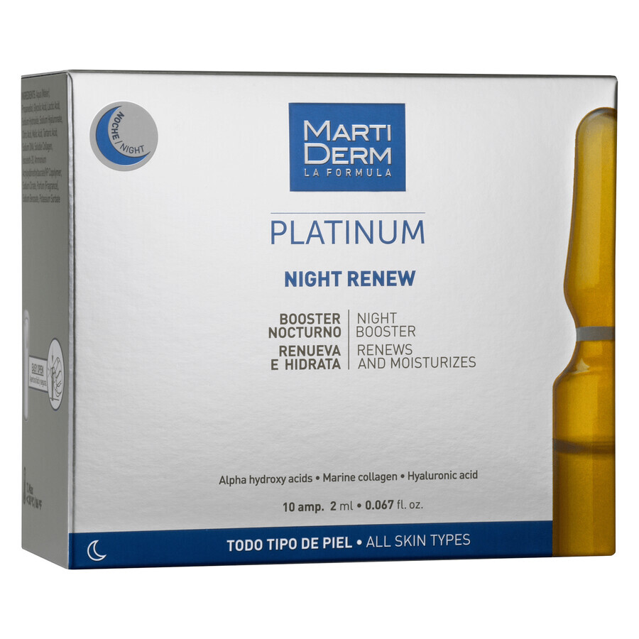 Set with free MartiDerm Platinum Night Renew, night booster, 2 ml x 10 ampoules + 5 ampoules