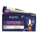 Phytocayne set, traitement de la chute des cheveux pour les femmes, ampoules progressives, 12 x 5 ml + shampooing, 100 ml