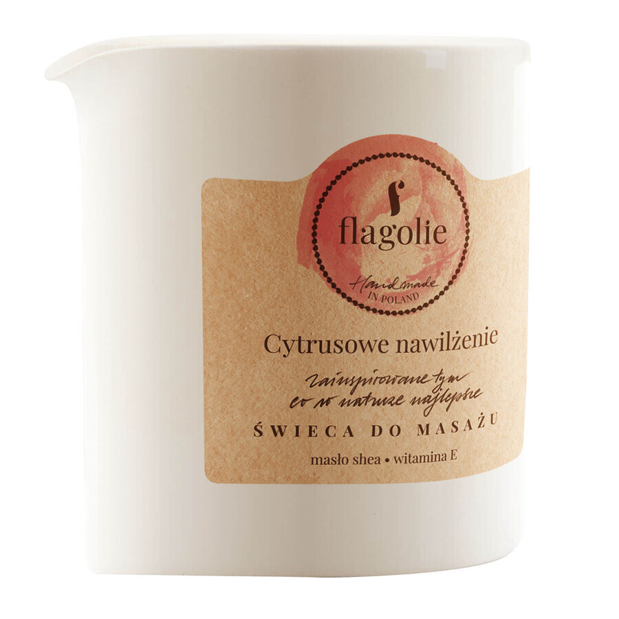 Flagolie, soy massage candle, moisturizing with citrus, 200 g